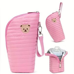 Pink  Baby Insulated Bottle Holder, Convenient for Travel